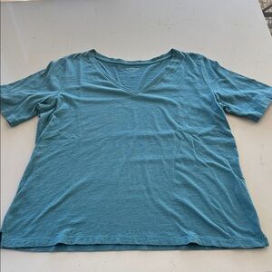 Eileen Fisher Blue V-Neck Short Sleeve Top Size: S NWOT ✨
